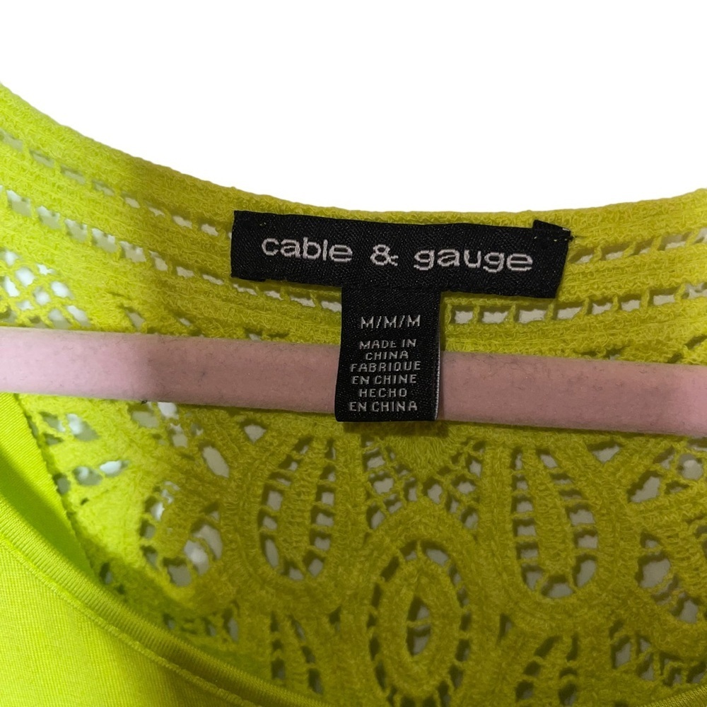 CABLE & GAUGE Lime Green Tank with Cutout Back M NWOT - Picture 4 of 7